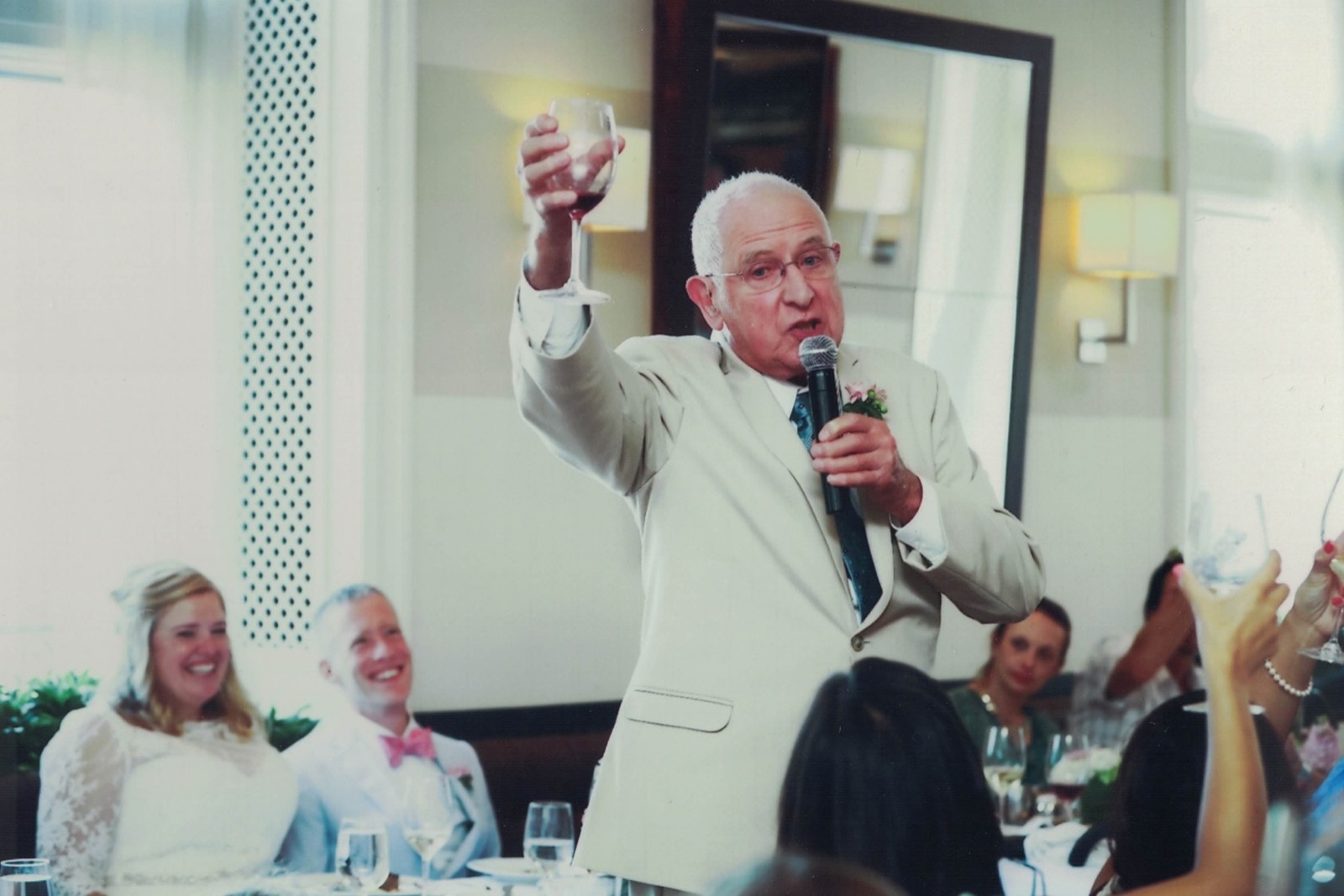 Dan giving a wedding toast